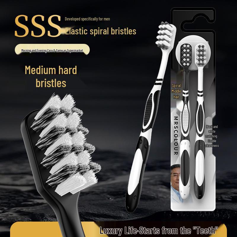 High-End Durable Toothbrush for Adults - Medium-Hard Bristles, Effective Stain Removal & Teeth Cleaning Tool