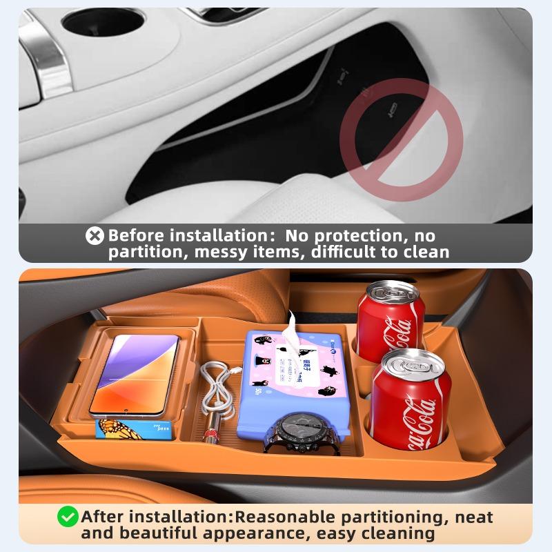 For Geely Galaxy V900 2025 2026 Central Control Storage Box, Double Layer Waterproof Anti-Slip Car Organizer with Privacy Cover