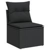 VidaXL Garden Lounge Set with Cushions 7 Pcs, Patio Sofas, Patio Furniture Set, Outdoor Furniture, Black 3226629