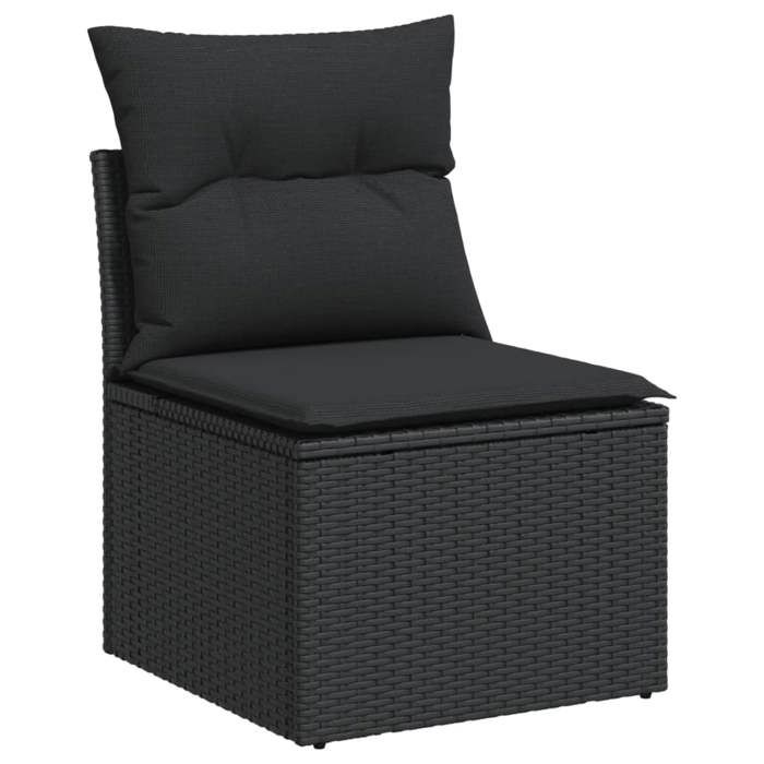 VidaXL Garden Lounge Set with Cushions 7 Pcs, Patio Sofas, Patio Furniture Set, Outdoor Furniture, Black 3226629