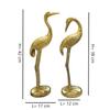 Brass Finish Crane Love Birds Pair| Saras Swan Showpiece Set for Home Decor| Metal Statue Figurines| Decorative Tabletop Decoration Item