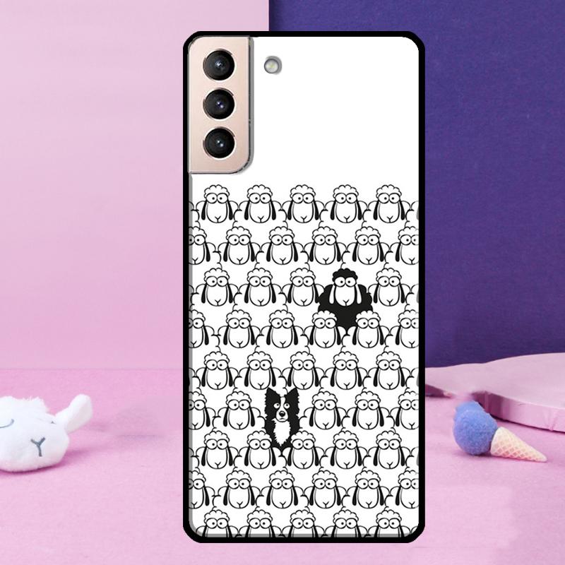 Cartoon Border Collie Phone Case For Samsung Galaxy S25 Ultra S24 Ultra S9 S10 S20 S21 S22 Plus S23 S24 FE Cover