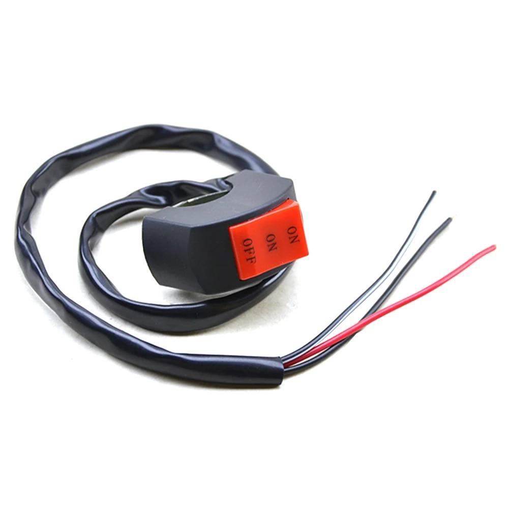 LED Headlight Switch Far Near Three Line Motorcycle Handlebar Switch Button Driving Light Switch Motorbike Switch Button
