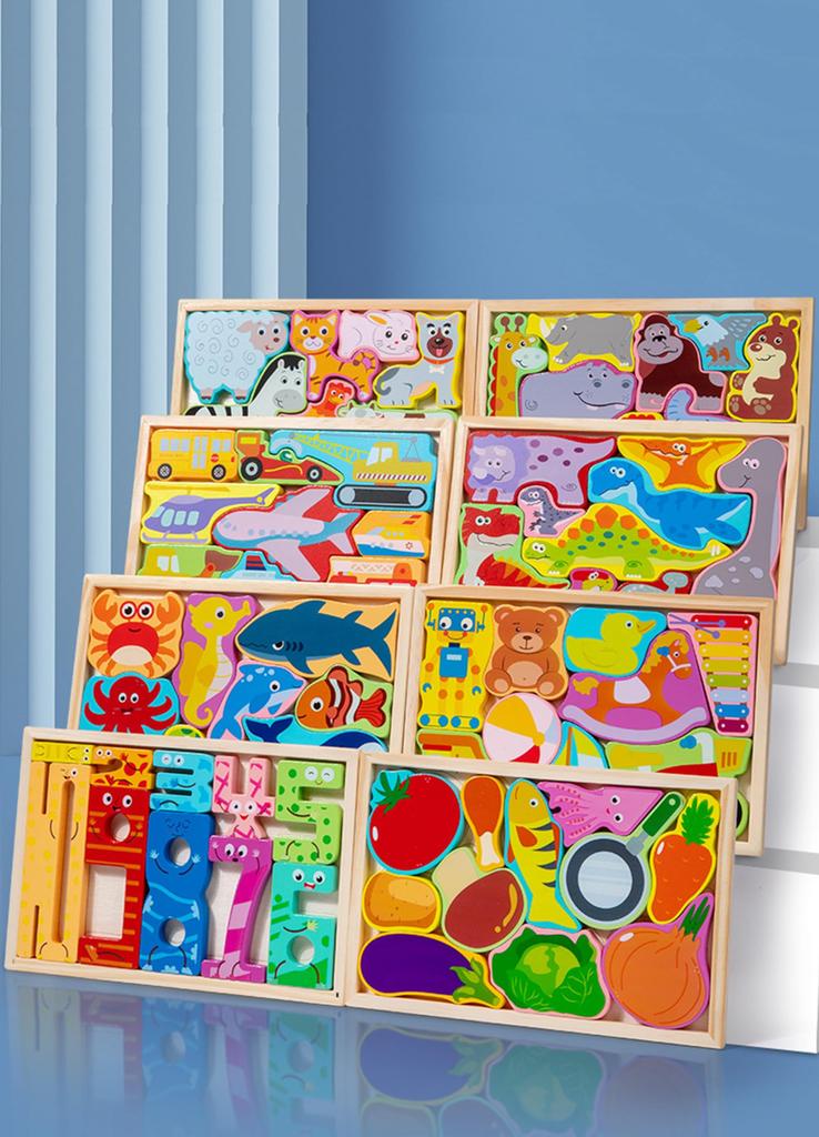 Shinse Wooden Shape Matching Montessori Ages and Early Development Educational Toy for Toddlers and Fingertip and Geometry Boys and Christmas Toy of