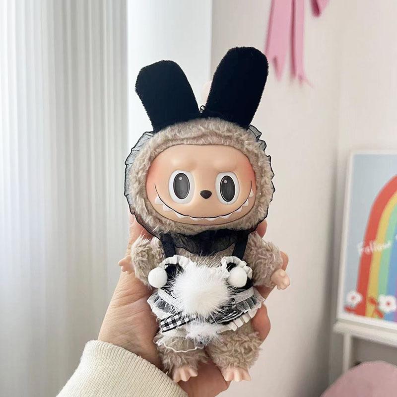 Sexy Oblečení pro 17cm Panenky Idol Labubu Plyšové Oblečení pro Panenky Kawaii Doplňky Korea Kpop Exo Mikina Oblečení Outfit Bez Panenky