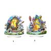 Standing Rabbit Figurines Home Decoration Acrylic Bunnies Statues Sculpture with Easters Eggs for Office Room Decors
