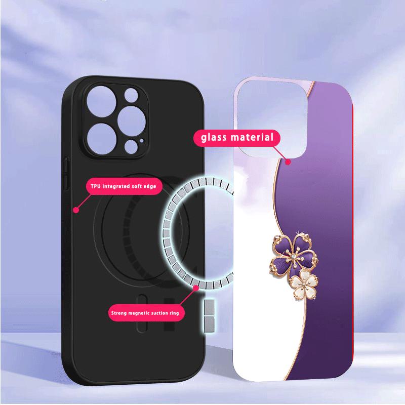 Lucky Four-leaf Clover For Samsung Galaxy S20 FE S21 22 23 Plus S24 Ultra S25 Edge S24Ultra 22Plus For Magsafe Glass Phone Casee