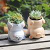 Handstand Cute Animal Flower Pot for Succulents Cactus Air Plants Planter Fairy Garden Figurines Home Table Office Decoration