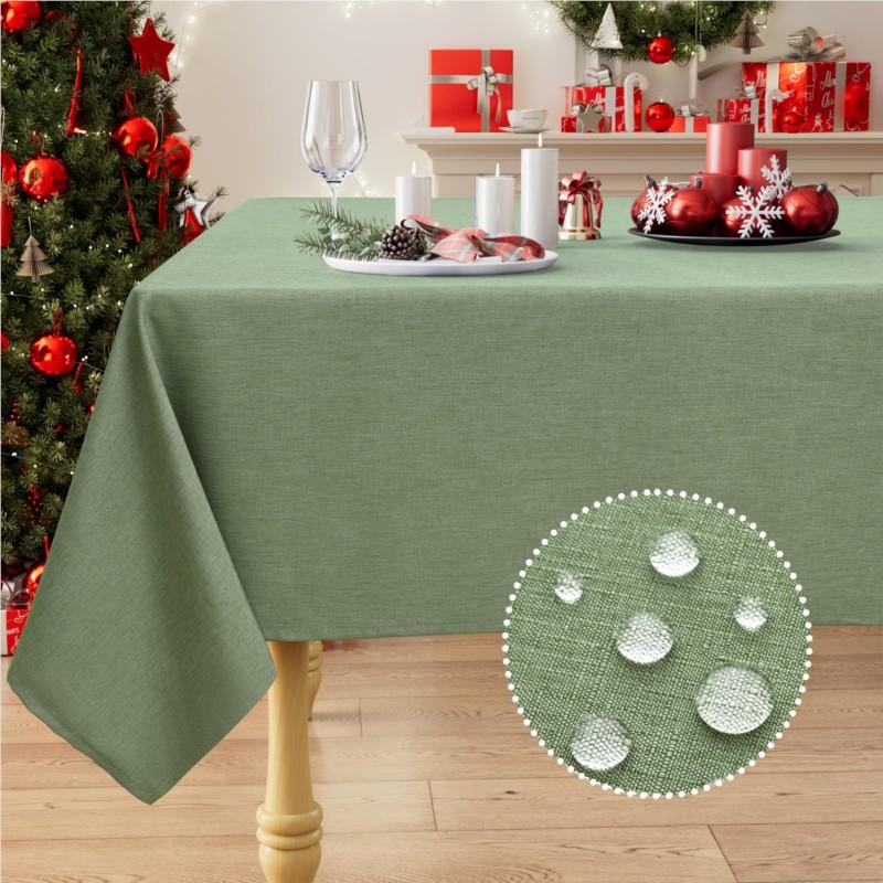 Homaxy Restuarant Rectangle Linen Tablecloths Waterproof Wipeable Fabric Table Cloths Kitchen Dining Dirt-Repellent Table Covers