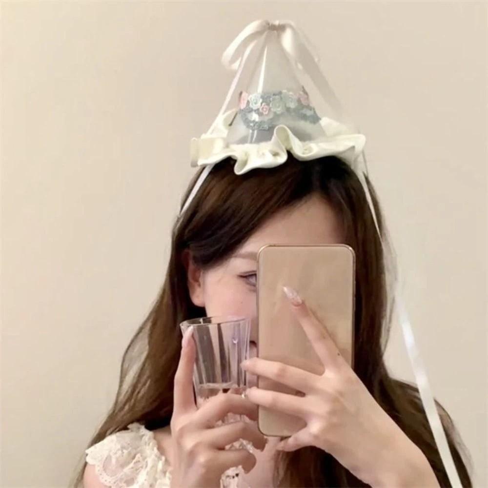 Embroidery Birthday Crown Sequin Birthday Cap Lovely Birthday Hat Hairpin Girls