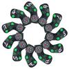 Big Teeth Golf Iron Headcover Set (11 Pieces: 4-9, P, A, S, L, X) with Embroidered Numbers, Long Neck, Elastic Closure, Clover Embroidery, Synthetic L