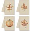 VitalCozy Thanksgiving Kitchen Towels Set of 4, 16x31 Inch Thanksgiving Dish Hand Towels, Rustic Pumpkin Maple Leaves Decoration Hand Cloths for