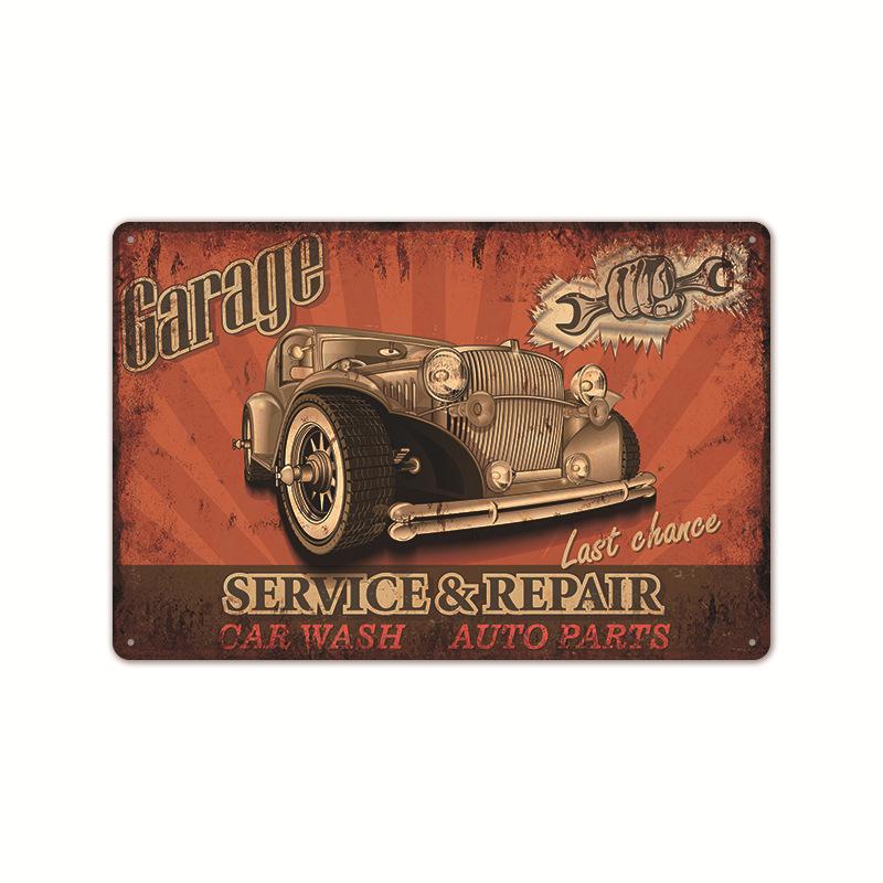 2024 American-Style Industrial Auto Repair Tin Sign - Frameless Decorative Wall Art