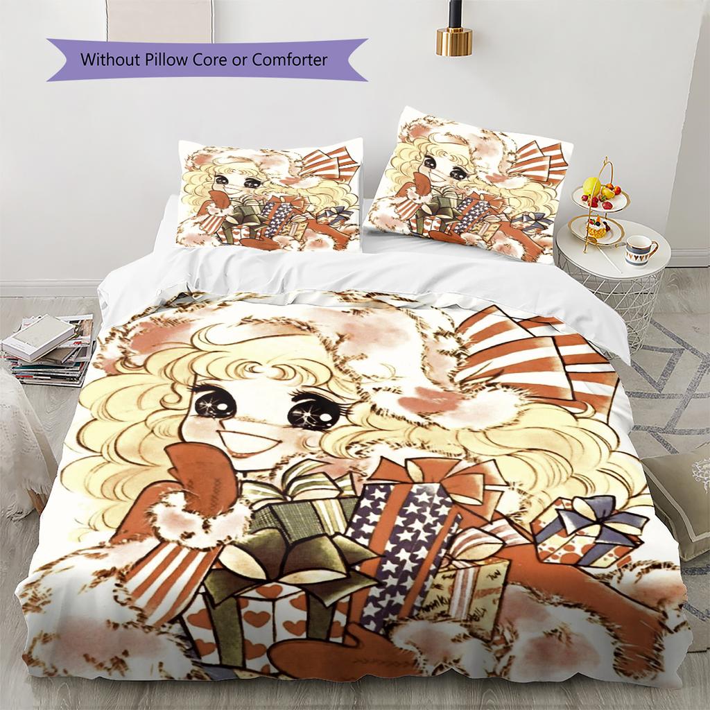 Anime Pattern Bedding Quilt Set Quilt Cover Pillowcase Home Decoration Birthday Gift (1 * duvet cover + 2 * pillowcase, without core)