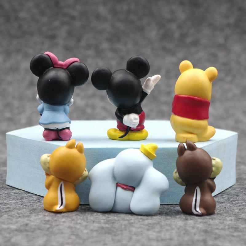 6pcsset Disney Mickey Mouse Action Figures Minnie Chip Dale Dumbo PVC Cake Ornaments Collection Decoration Children Toys Gifts