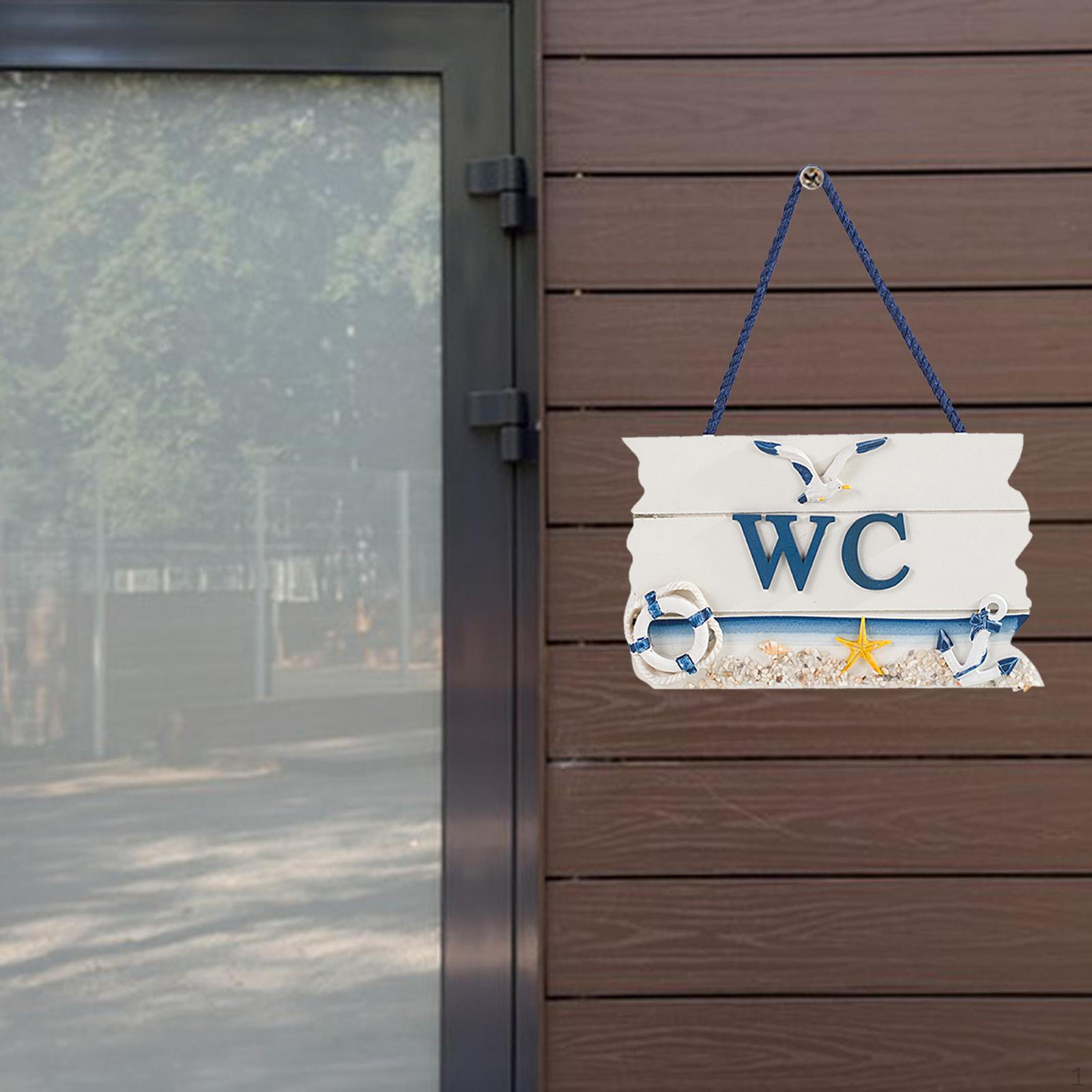 

WC Sign Board Bathroom Plaque Wall Decor Door for Washroom Store Toilet Office swim ring