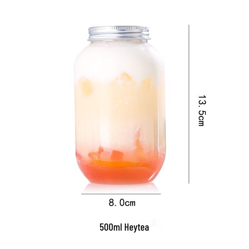 DYMAYKI Disposable 500ml Milk Tea Cup Set with Lids & Straws