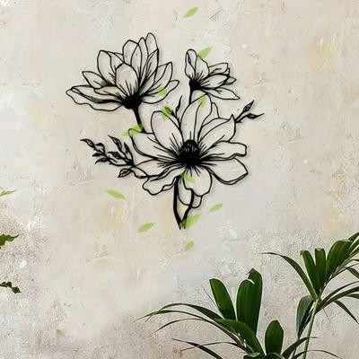 Abstract Floral Metal Wall Art Iron Sculpture Home Office Decor Gift