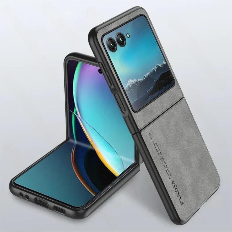 Lambskin Leather Cover for Motorola Razr 60 Ultra /25 Razr 60/50/40 Ultra 60 Ultra Shockproof Hard Plastic Phone Case
