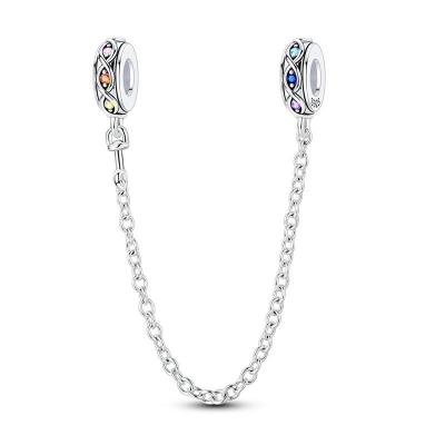 Charm Originale Stars Moon Safety Chain Pendants Beads Fit Bracelet Bangle For Women Charms Copper Luxurious Jewellery Gift