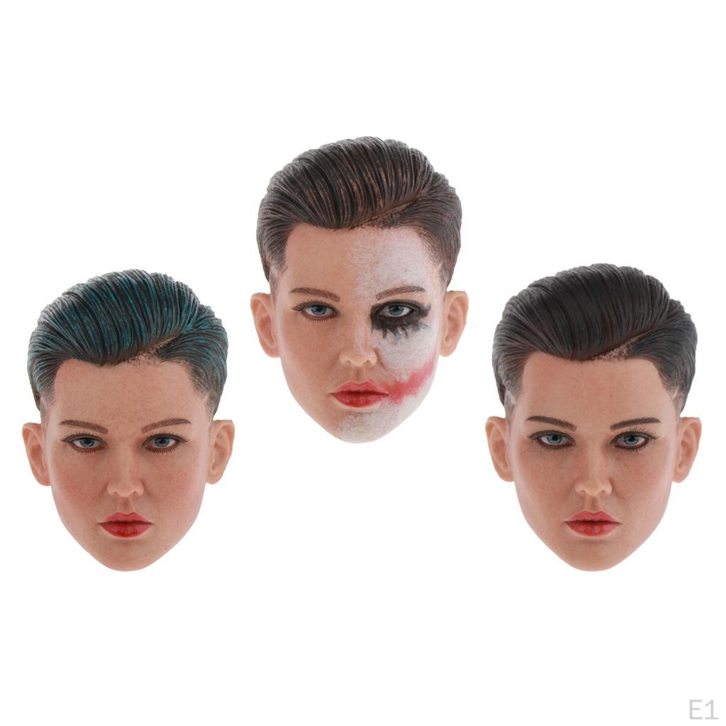 1/6 Female Head Headsculpt Hair for Action Figures