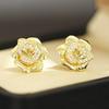 New Product Elegant Classic Rose Stud Earrings Gold and Silver Two-color Gold-plated 925 Silver Needle Flower Earrings Earrings Women's Versatile