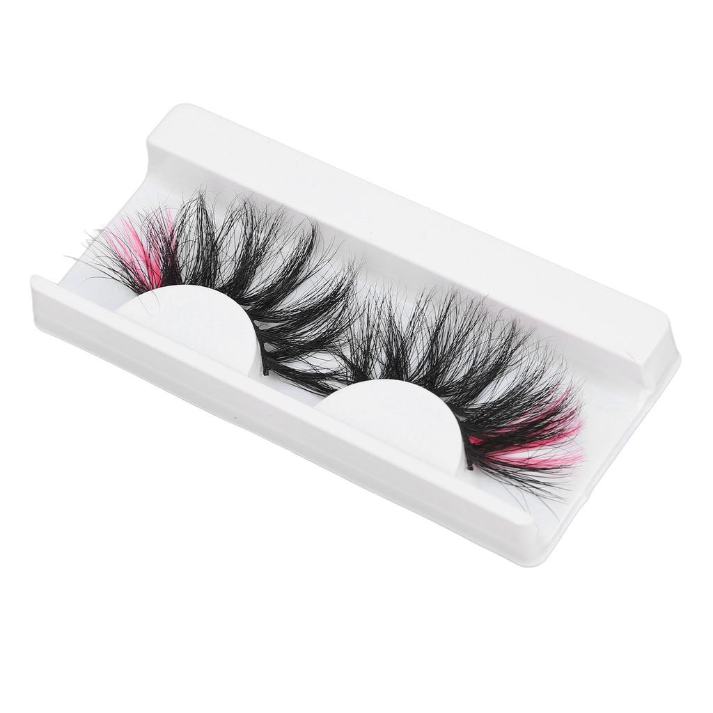 0.98in Color False Eyelashes Wispy Fluffy Pink Ends Dramatic Colored False Eyelashes 670A 5C