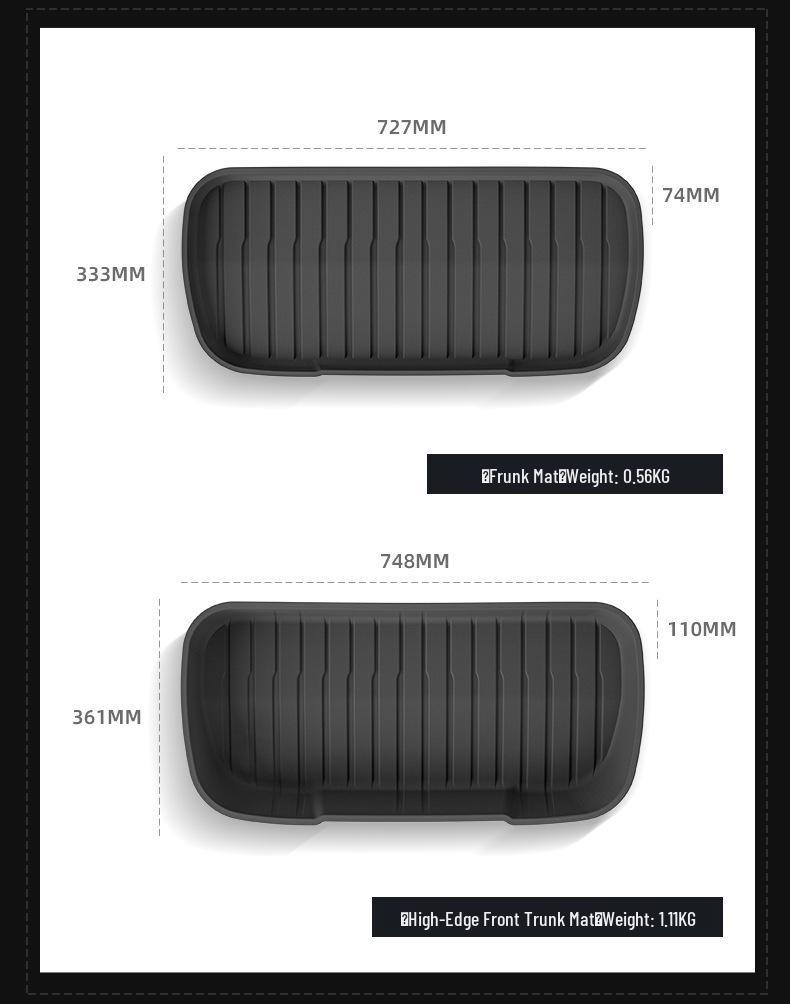 Fits Tesla Model Y (2025) Floor and Trunk Mats, Left/Right Hand Drive, Full TPE.
