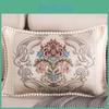Jacquard Throw Pillowcase European Single Sofa Cushion Embroidered Rectangular Living Room Sofa Back Pillow Covers