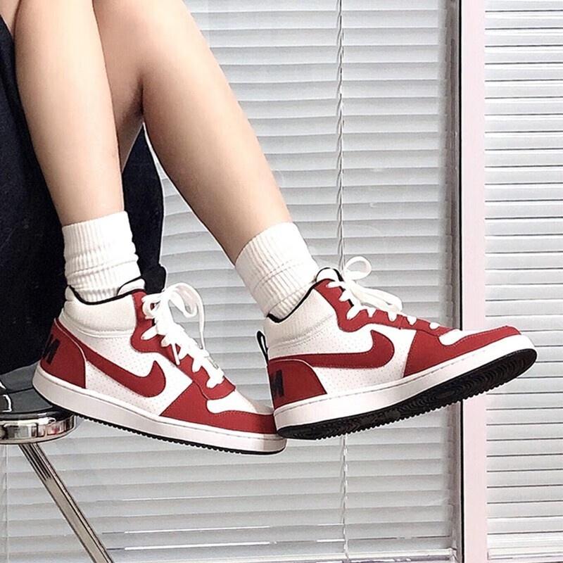 (GS) Nike Court Borough Mid 'White Red' Kids' 839977-103