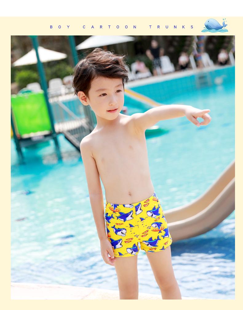 Summer Boys' Cartoon Swim Trunks with Swim Cap for Kids & Teens