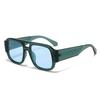  Fashion Women Double Bridges Square Sunglasses Candy Color Retro Wide Legs Men Sun Glasses Shades UV400