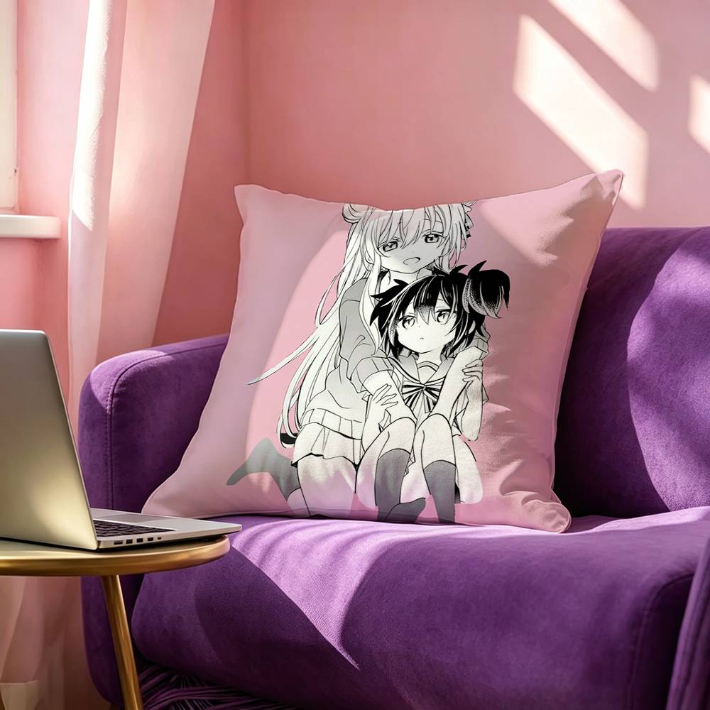 Cartoon Anime HHappy Sugar Life Manga Pillow Case Square DoubleSided Sofa Cushion Cover Bedroom Bedside Pillow