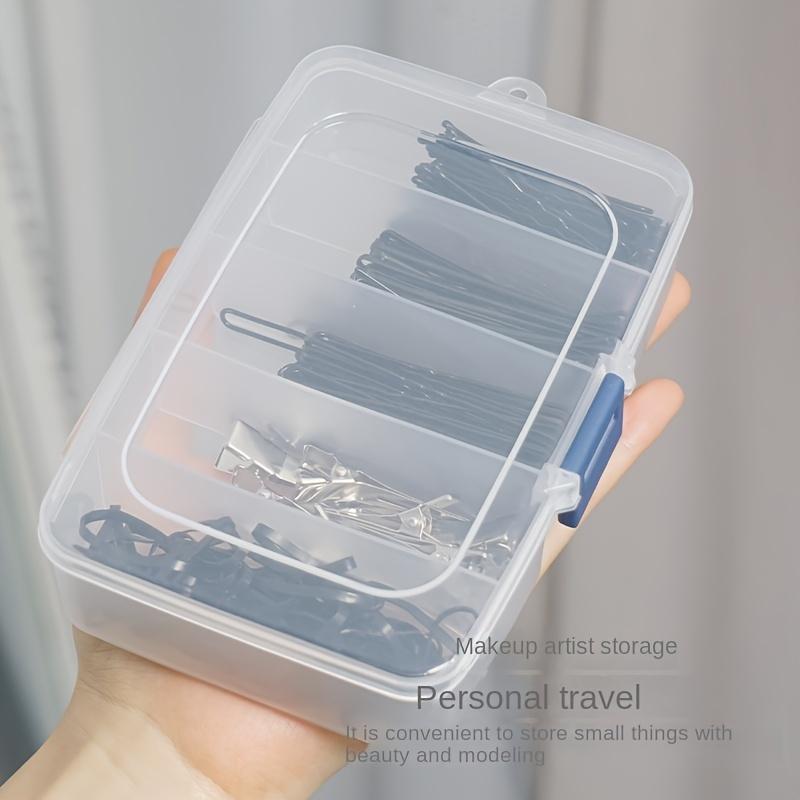 

Five-compartment Storage Box, Small Storage Box for Beauty Tools, Hair Accessories, Hair Ties and Hairpins, Portable Divided Box with Buckle,