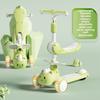 2-In-1 Children'S Scooter Baby Kickboard 3 Height Adjustable 3-Wheel Music Light Foldable Micro Kcik Scooter Boy Girl Ages 2-10