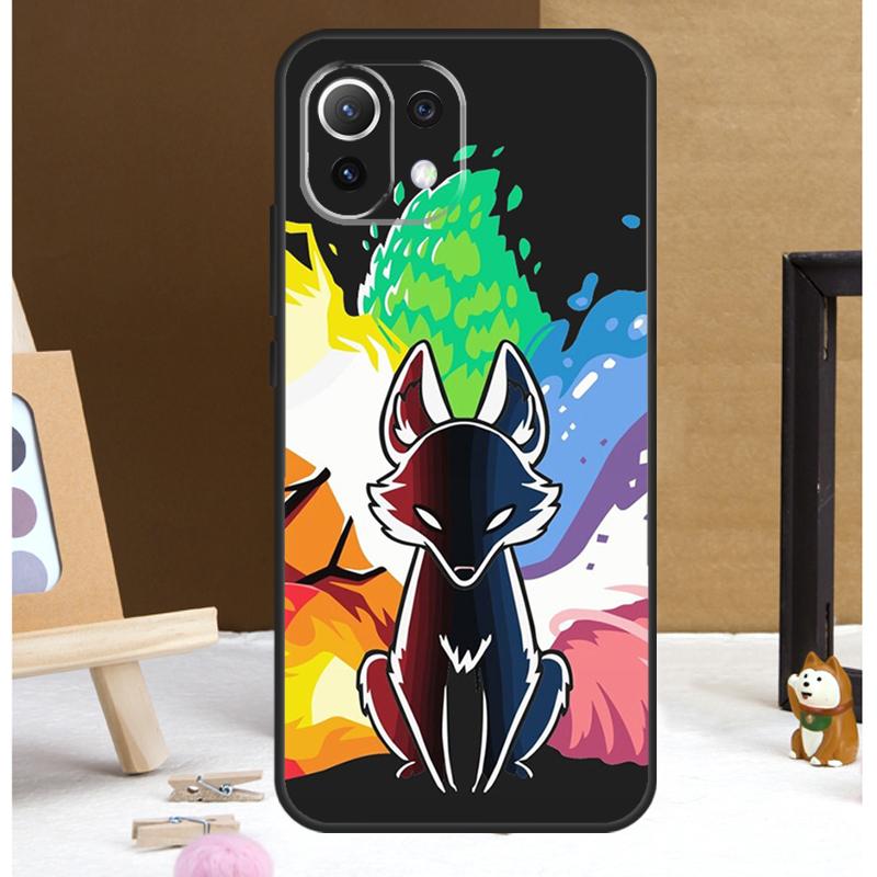Japanese Kitsune Fox Mask Case For Xiaomi 14 Ultra 13 11T 12T 13T Pro 12 Lite POCO X6 Pro X3 X4 X5 M5s M6 F3 F5 Cover
