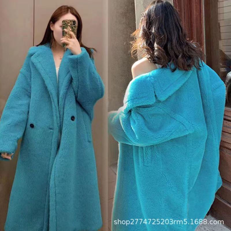 Autumn and winter loose teddy bear imitation fur coat women's clothing medium and long sheep shearing coat sheep shearing thickened