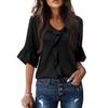 2026 Fashion Style 3/4 Sleeve Ruffle Lantern Collar Casual Top