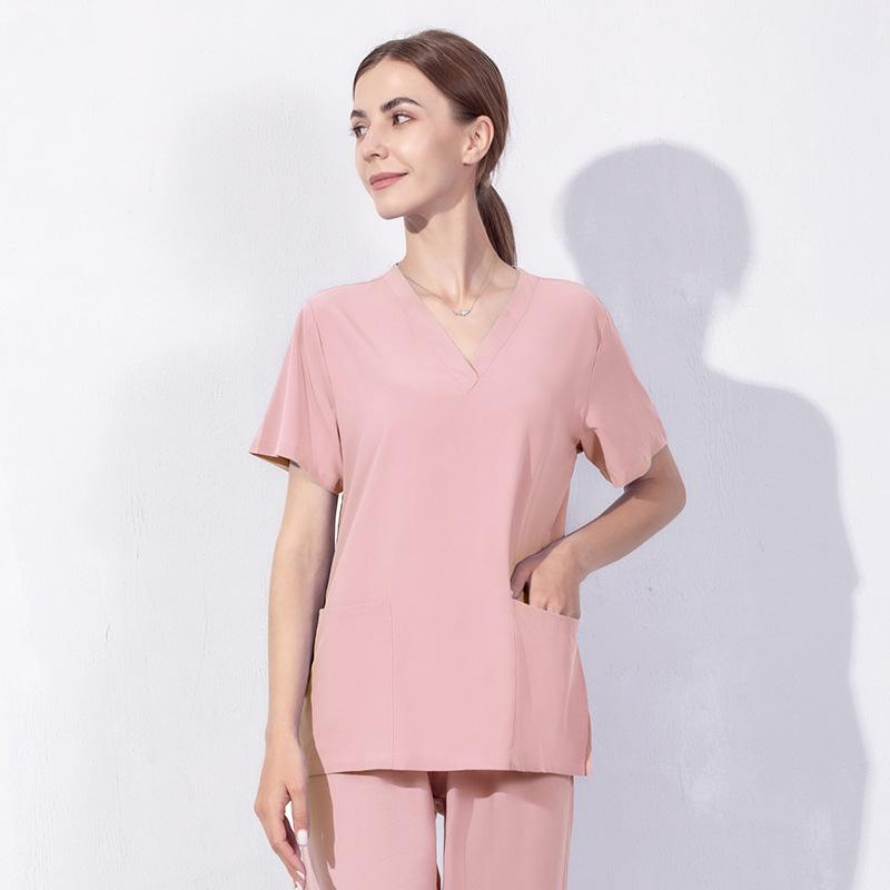 1Pc Dental Surgery Workwear Polyester Fiber Hospital Isolation Gown Salon Spa Nurse Solid Color Surgical Pajamas Doctor