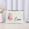 Flower Personalized Name Lipstick Bag Travel Make Up Pouch Kawaii Coin Purse Aesthetics Cosmetic Organizer Gift for Your Lover