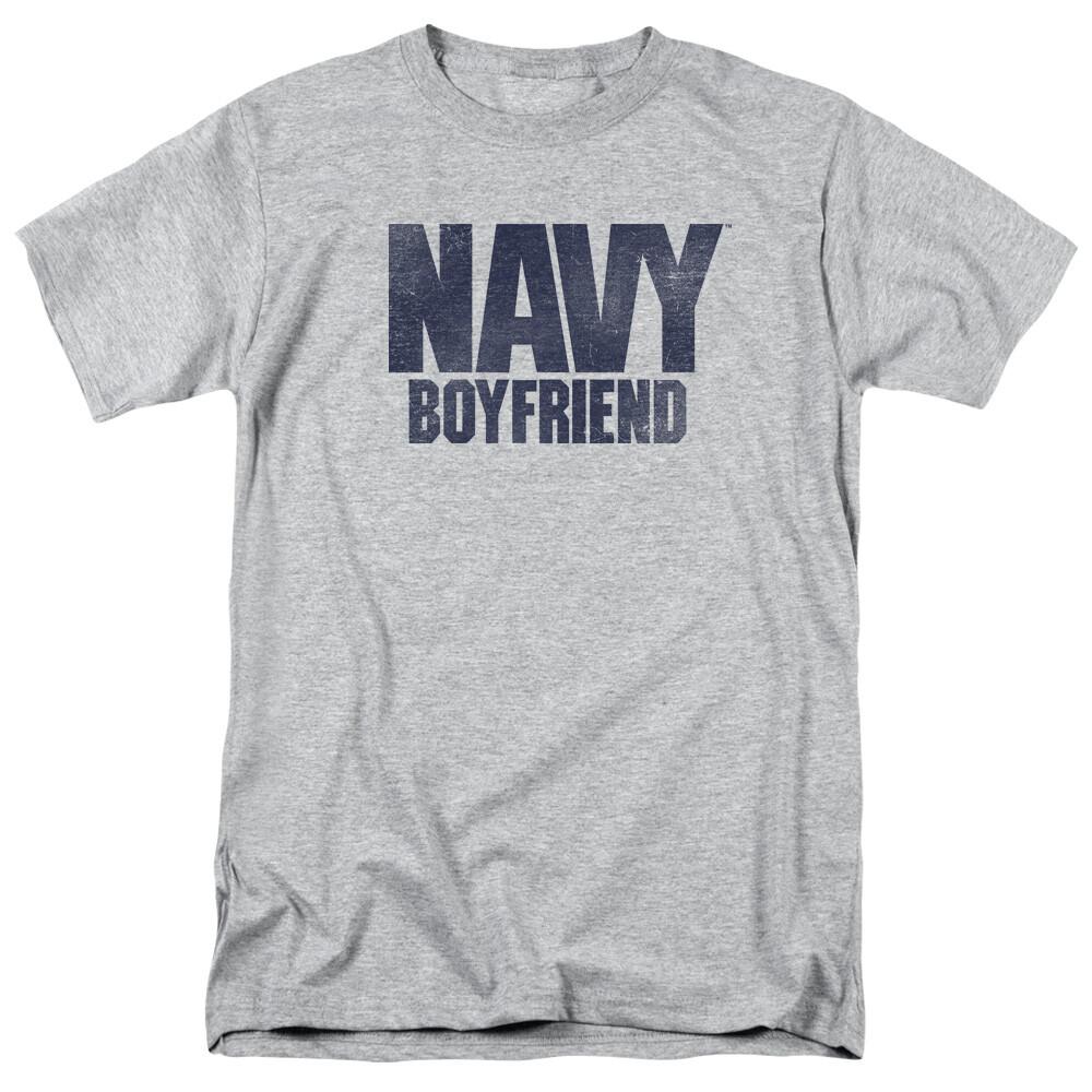 U.S. Navy Boyfriend T Shirt Mens Licensed USN USA Military Tee Sport Gray