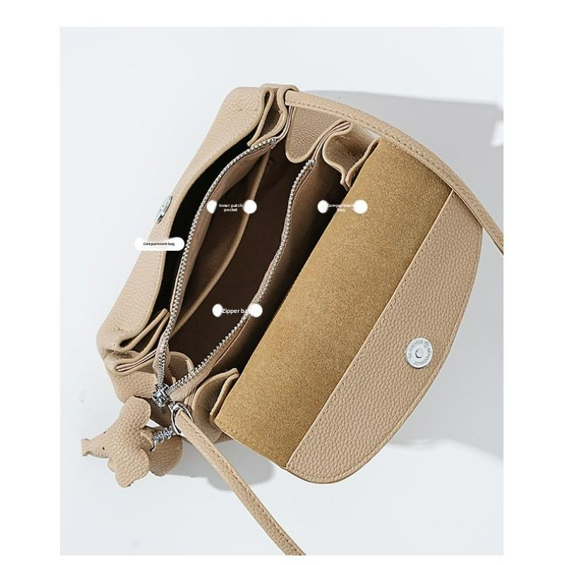 New Women's Bag with Fragrant Style, Popular, High-end, Versatile, Exquisite, Genuine Cowhide Crossbody Bag