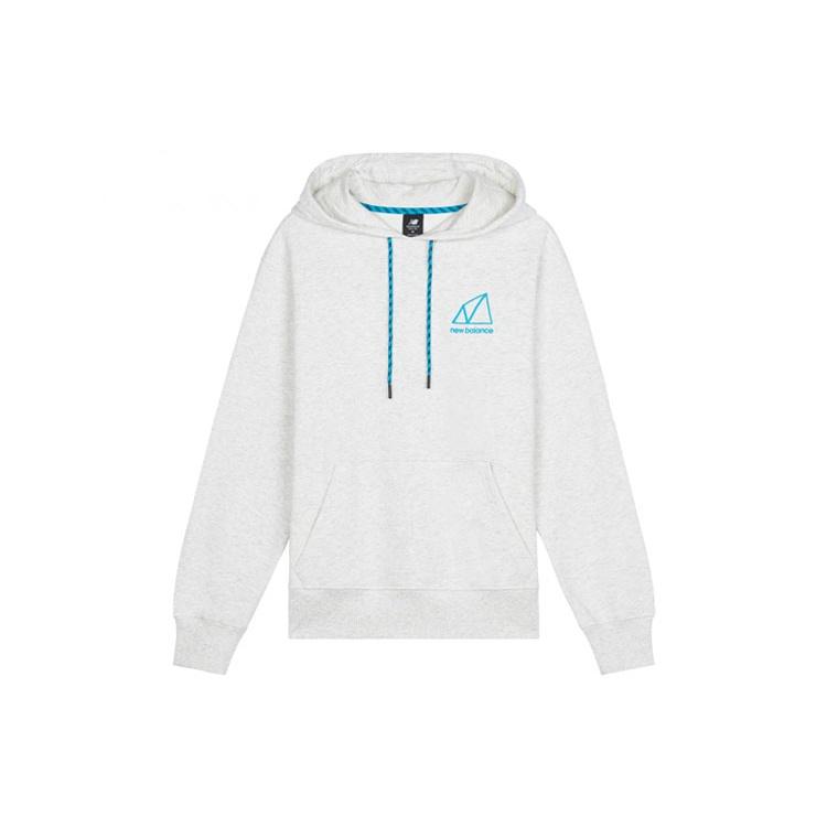 New Balance Logo Relaxed Hoodie Asia Sizing Grey Beige Men s AMT11581-SAH XL