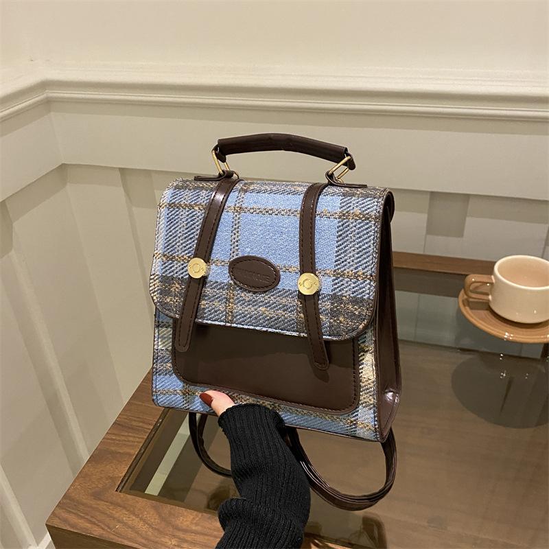 

Повседневный рюкзак женский 2025 новая модная сумка студент универсальный дорожный маленький рюкзак синий