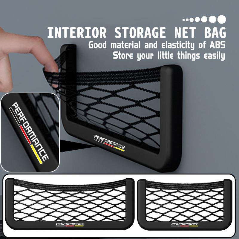 svkjb6 Car Back Rear Mesh Trunk Seat Elastic String Net Storage Pocket For BMW Performance M2 M3 M4 X1 X3 X4 X5 E87 X7 E91 G20