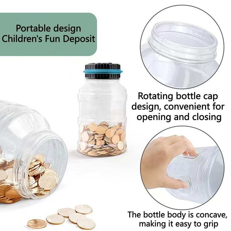 1 Stück Elektronisches Sparschwein Digitale LCD Zählende Münzspardose Eimer Glas Münzaufbewahrungsbox Für USD EURO Geld Geschenke Kind Aufbewahrung