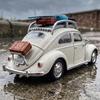 1:24 Volkswagen Kever Camping Gemodificeerde Compacte Gezinsauto Legering Metaal Diecast Modelauto Geluid en Licht Pull Back Speelgoed Cadeau