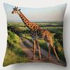 4-Piece 2D Printed Pillowcase Set – African Safari Theme with Cheetahs, Giraffes, Rhinos & Lions