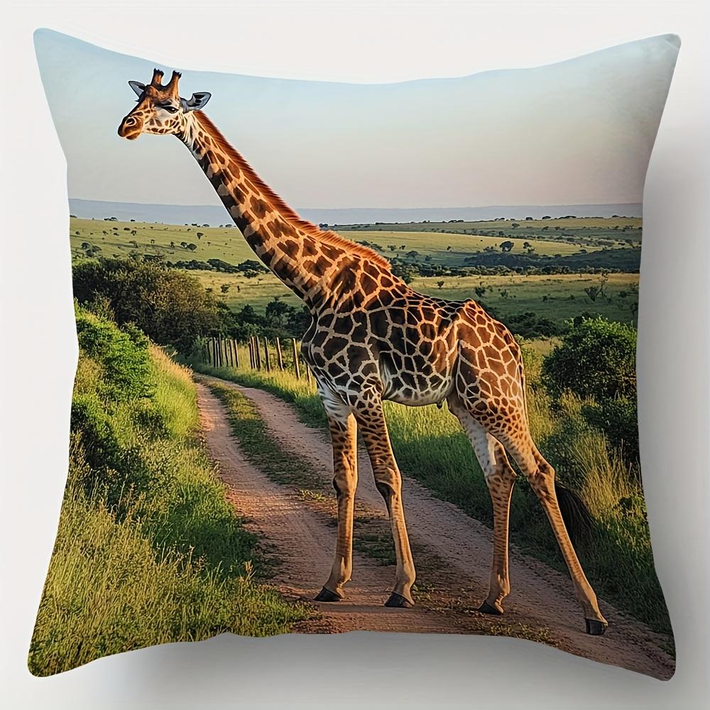 4-Piece 2D Printed Pillowcase Set – African Safari Theme with Cheetahs, Giraffes, Rhinos & Lions