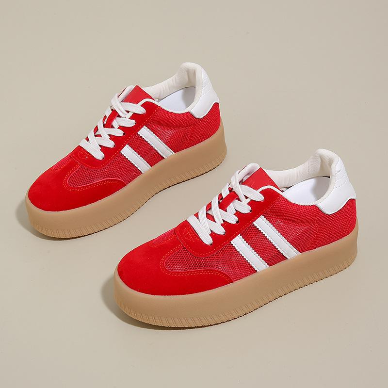 

Невидимое увеличение внутреннего роста на 7 см немецкие тренировочные кроссовки Shorty Le женская обувь 2025 весна новинка обувь Форреста Гампа супер огонь повседневные кеды 39 красный